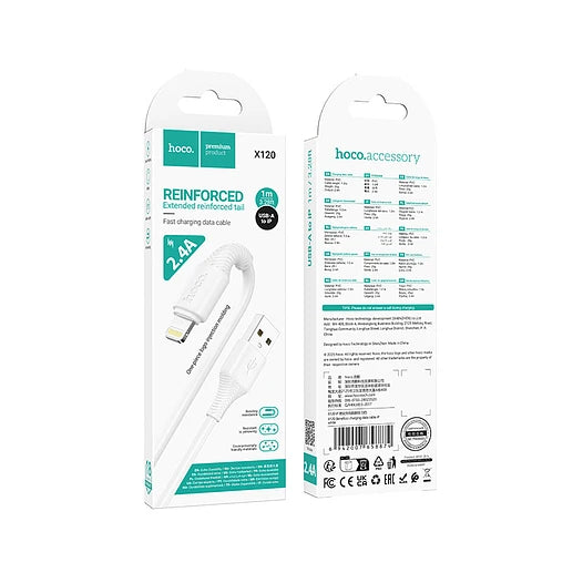 CABLE HOCO X120 USB - LIGHTNING BLANCO