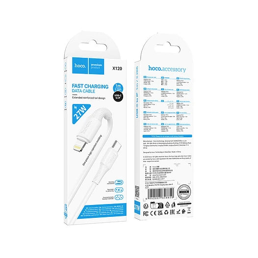 CABLE HOCO X120 C a LIGHTNING 27W BLANCO