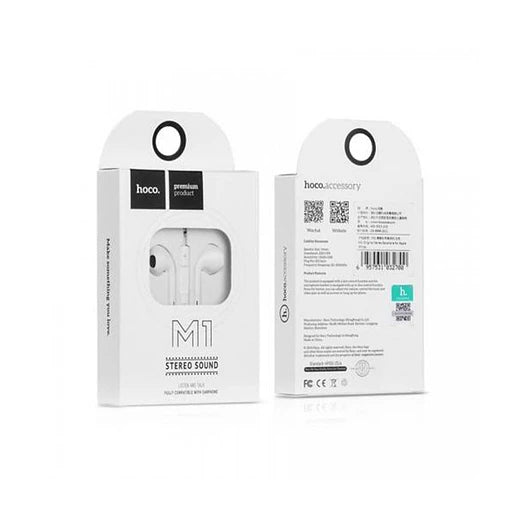 AUDÍFONOS HOCO M1 MANOS LIBRES JACK 3.5mm BLANCO